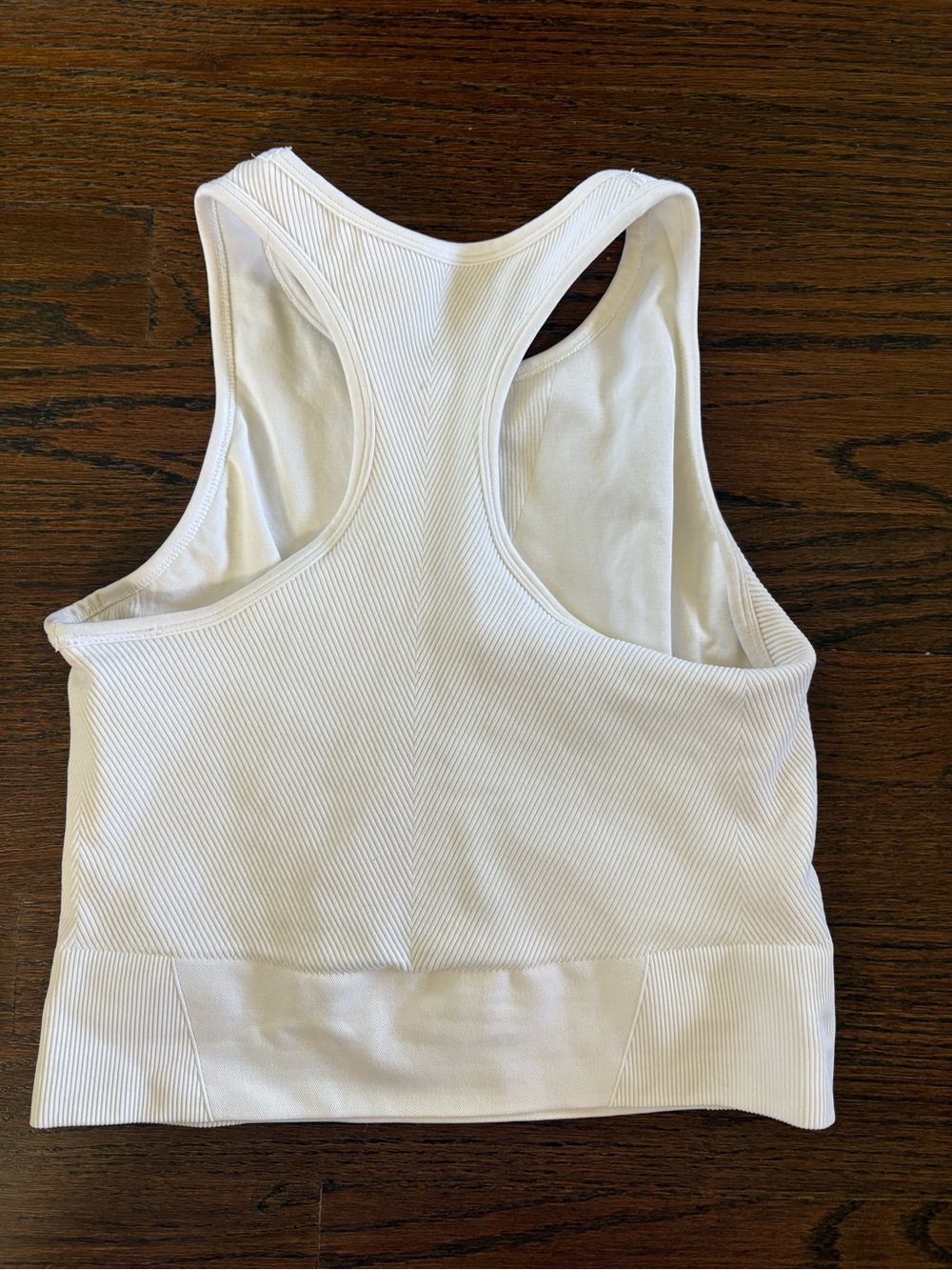 YPB White Ribbed Racerback Sports Bra - Picture 3 of 3